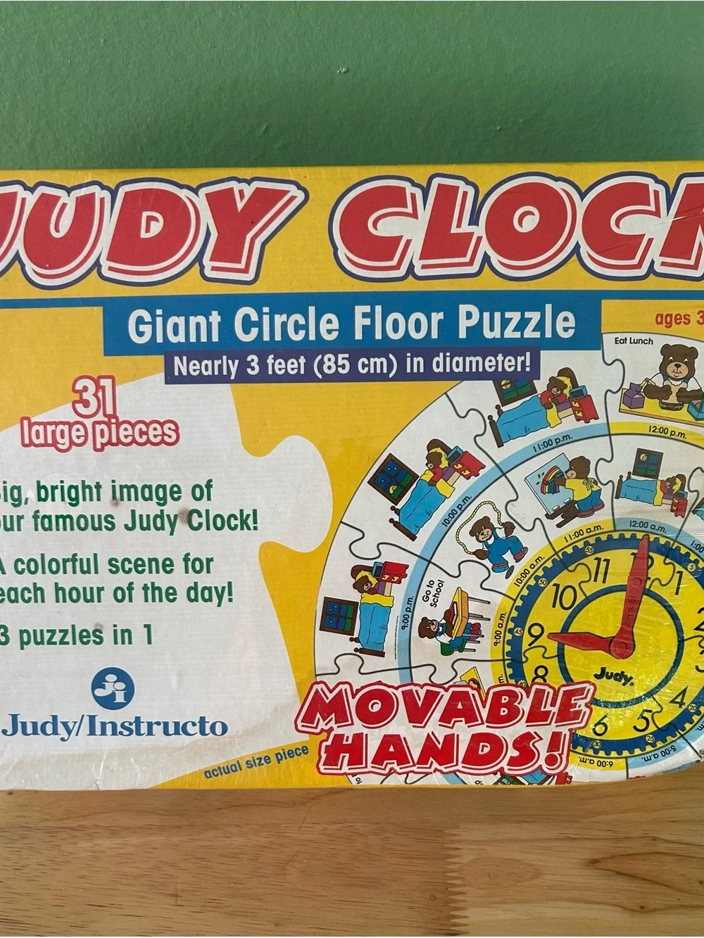 Judy Clock Giant Circle Floor Puzzle - Yellow Educational Time Toy